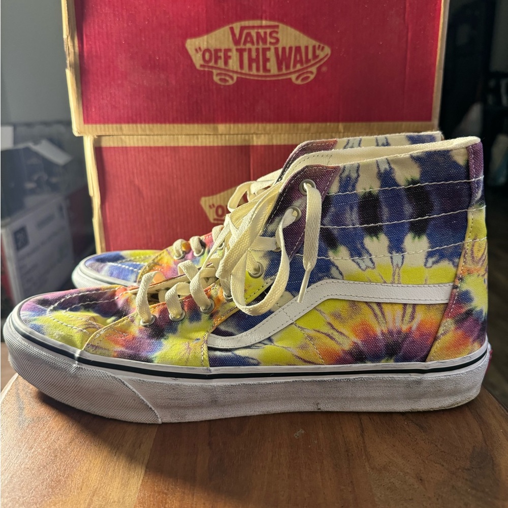 Brand new men’s vans size 13 sk8 hi canvas tie dye